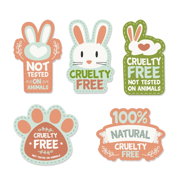 Ręcznie Rysowany Pakiet Odznak Cruelty Free