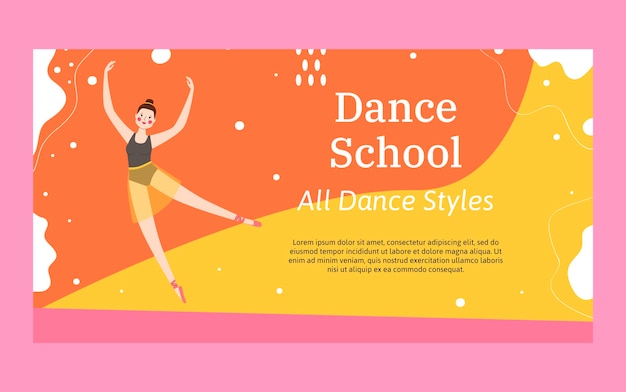 Bezpłatny wektor ręcznie rysowany post na facebooku szkoły tańca