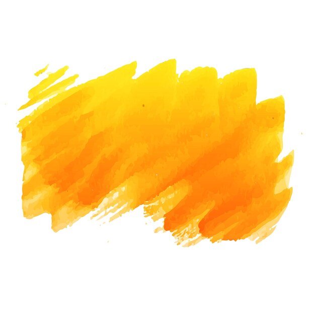 Ręcznie rysuj żółtą pomarańczową akwarelę pociągnięcia pędzla