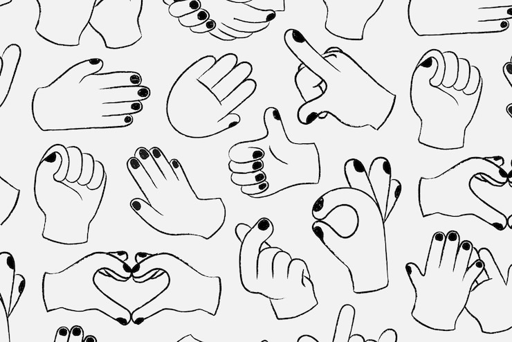 Bezpłatny plik Wektor ręcznie znak tła, doodle wzór w czarno-białym wektorze