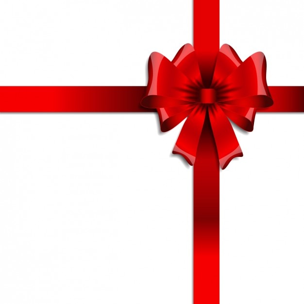 Bezpłatny wektor red ribbon prezent urodzinowy