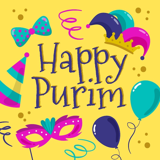 Ręka Rysująca Szczęśliwa Purim Dnia Ilustracja