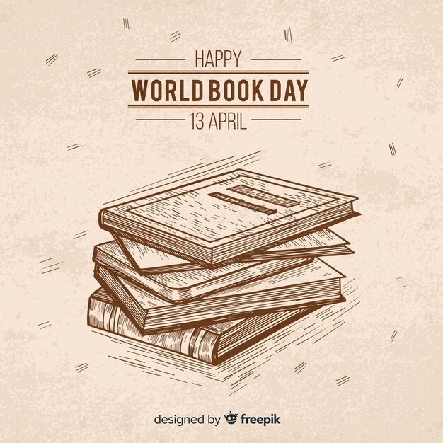 Ręka rysujący światowy książkowy dnia tło