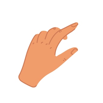 Ręka z przesuwającym palcem wskazującym w płaskim stylu