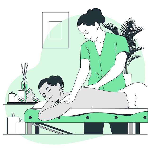 Bezpłatny wektor relaksujący masaż ilustracja koncepcja
