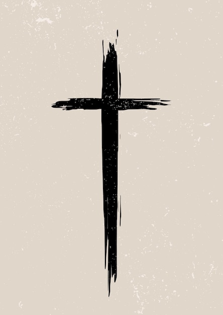 Religijne tło krzyżowe z projektem w stylu grunge