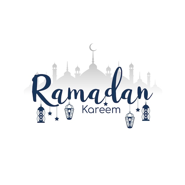 Bezpłatny wektor religijny ramadan kareem islamski festiwal tekstowy projekt tła