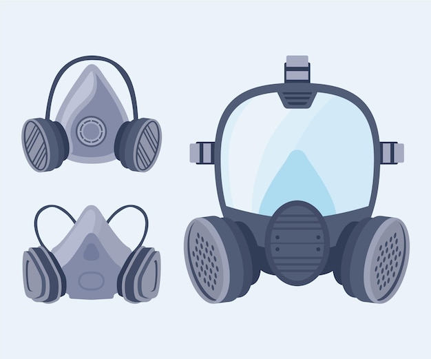 Bezpłatny wektor respirator z maską gazową