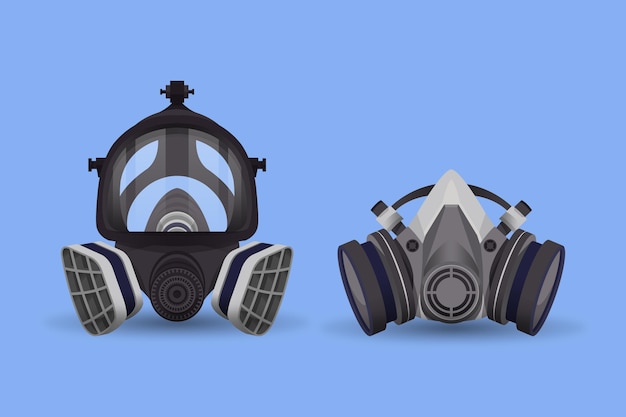 Bezpłatny wektor respirator z maską gazową