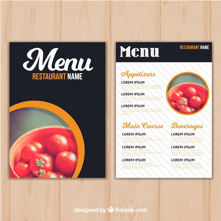 Bezpłatny plik Wektor restauracja menu szablon