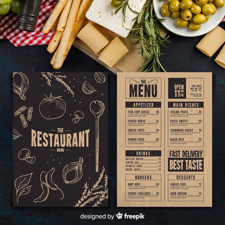 Bezpłatny plik Wektor restauracja menu szablon