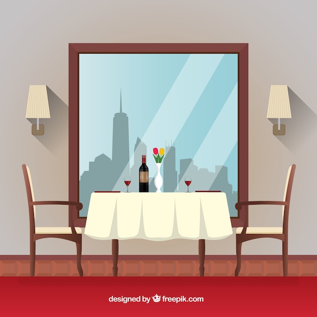 Restauracja sceny z romantycznej stole