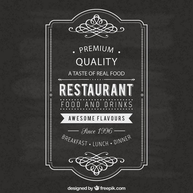 Bezpłatny plik Wektor restauracja w stylu vintage etykiety