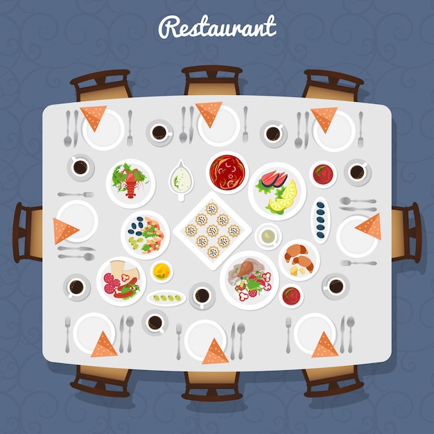 Restauracja Widok z góry na stół