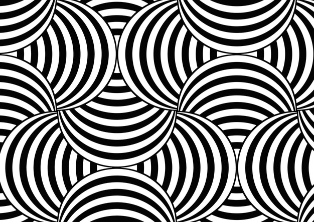 Retro abstrakcyjny wzór w czerni i bieli