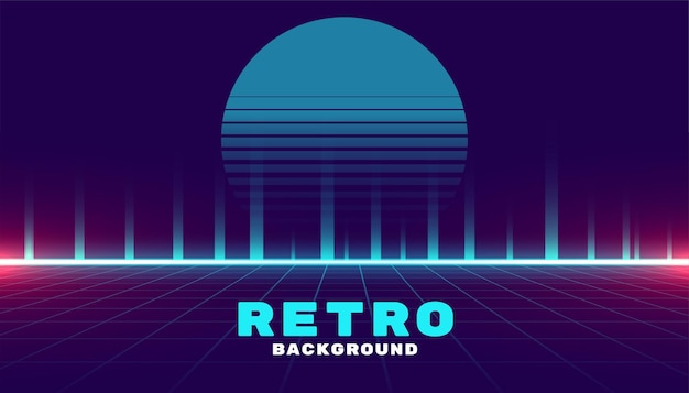 Bezpłatny wektor retro cyber futurystyczny neon styl gry tło