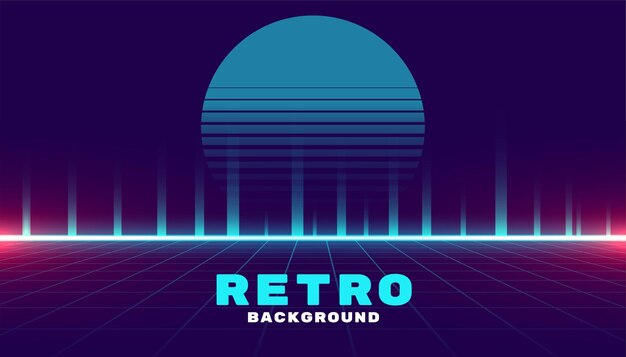 Retro cyber futurystyczny neon styl gry tło