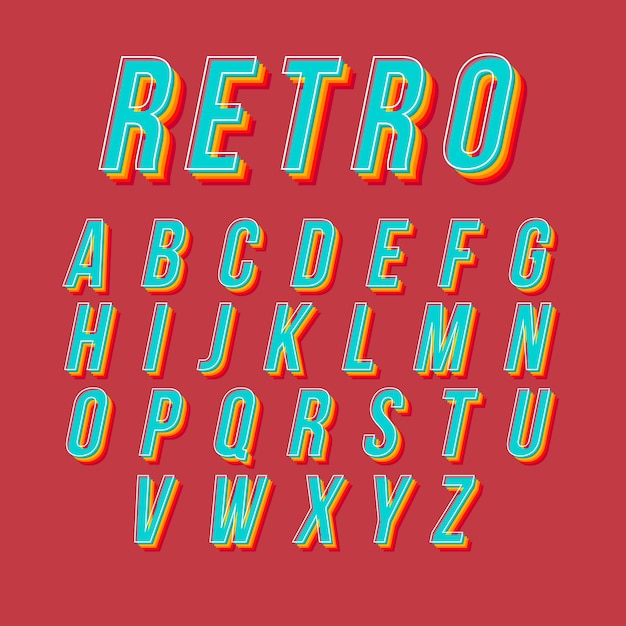 Bezpłatny wektor retro design z alfabetu