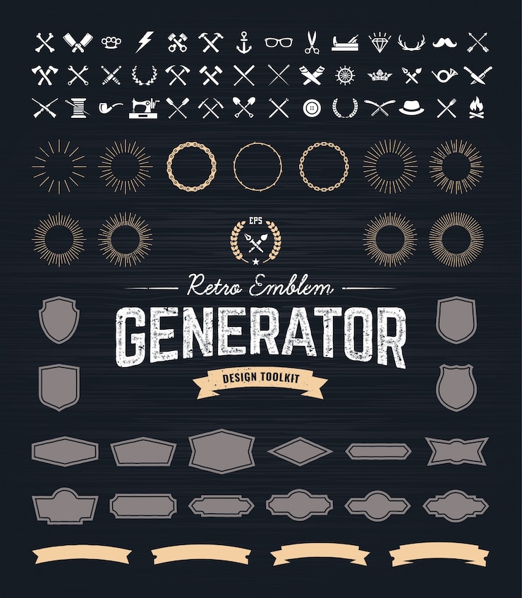 Bezpłatny plik Wektor retro emblem generator