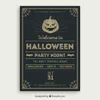 Bezpłatny wektor retro halloween plakat strony