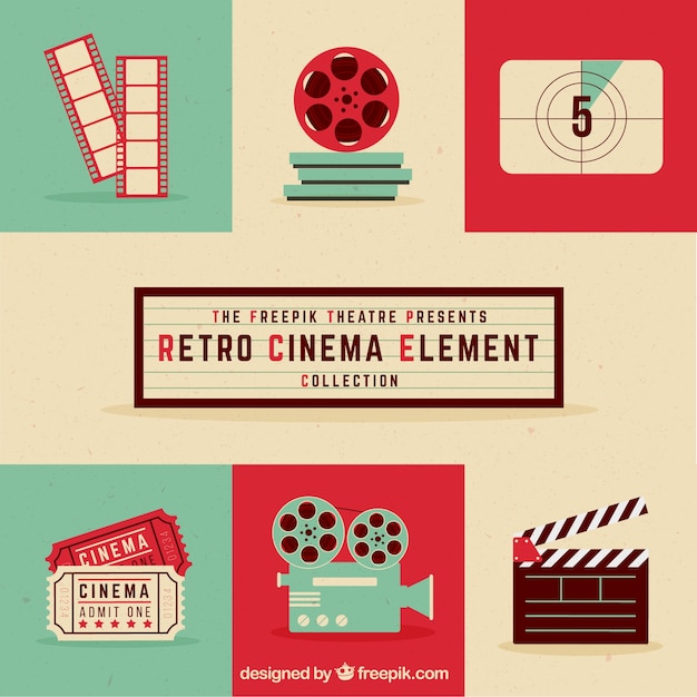 Bezpłatny wektor retro kino element pobierający