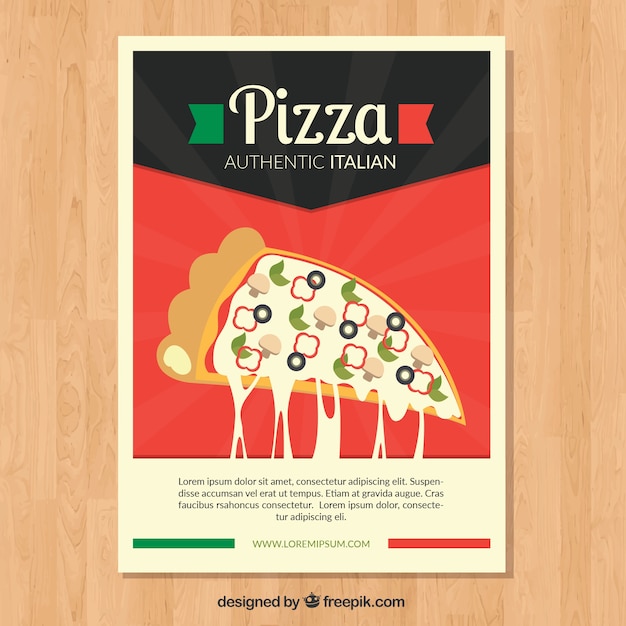 Bezpłatny wektor retro pizza i ser brochure