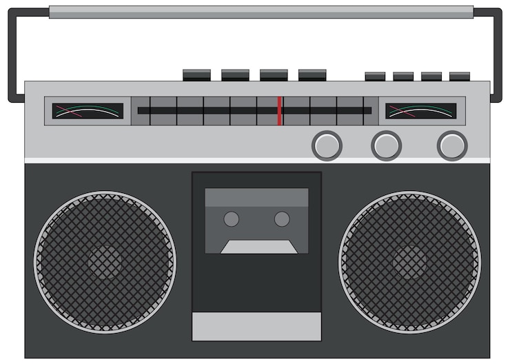 Bezpłatny plik Wektor retro radio na białym tle