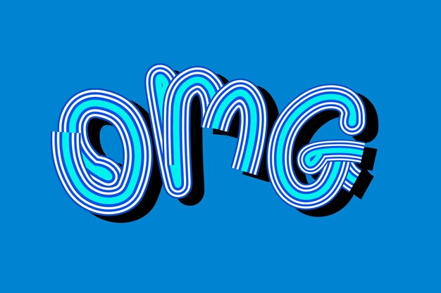 Retro tapeta typografia niebieski OMG
