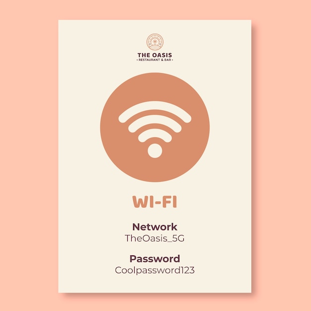 Bezpłatny wektor retro znak wifi w restauracji oasis?