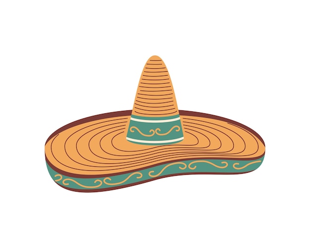 Bezpłatny wektor revolution mexicana tradycyjny kapelusz izolowana ilustracja
