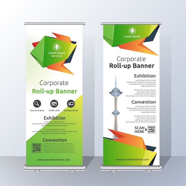 Bezpłatny wektor roll up design template