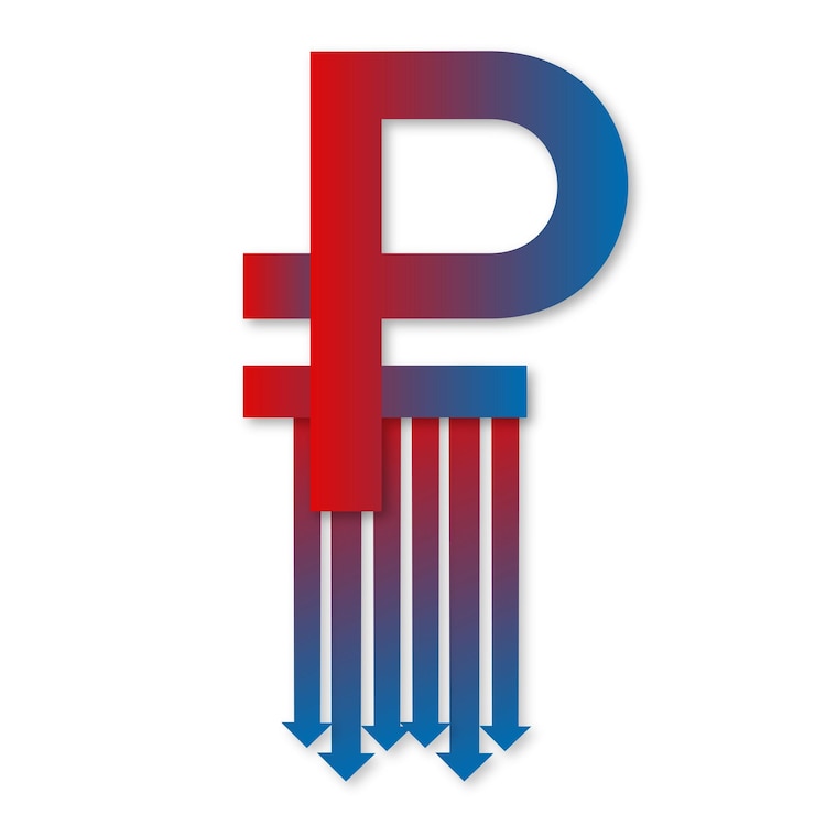 Bezpłatny plik Wektor rosyjski rubel czerwony niebieski biały tło baner projektowania mediów społecznościowych darmowy wektor