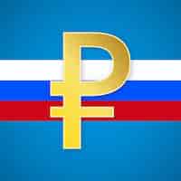 Bezpłatny wektor rosyjski rubel niebieski czerwony złoty tło social media design banner darmowy wektor