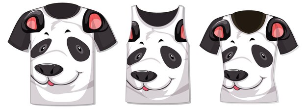 Różne rodzaje bluzek ze wzorem pandy