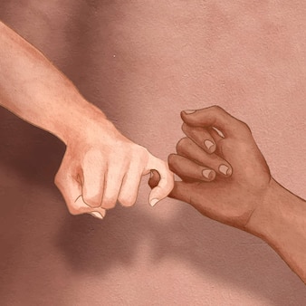 Różnorodne dłonie pinky obiecują estetyczną ilustrację post w mediach społecznościowych