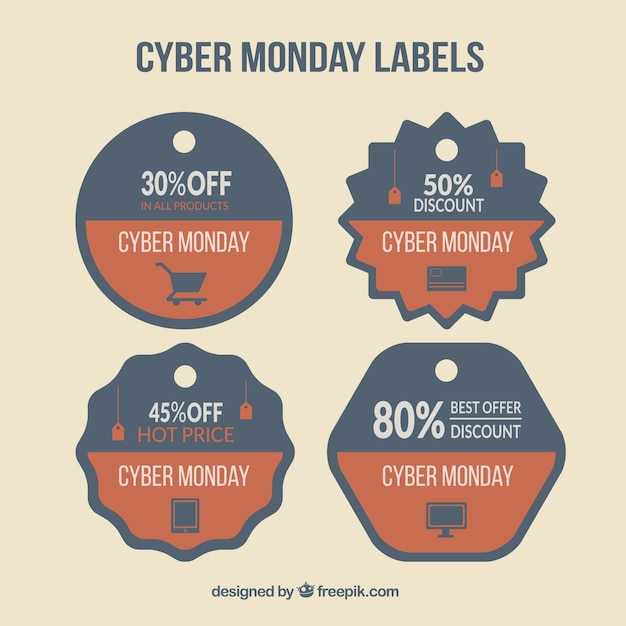 Bezpłatny wektor różnorodność cyber tagów poniedziałek