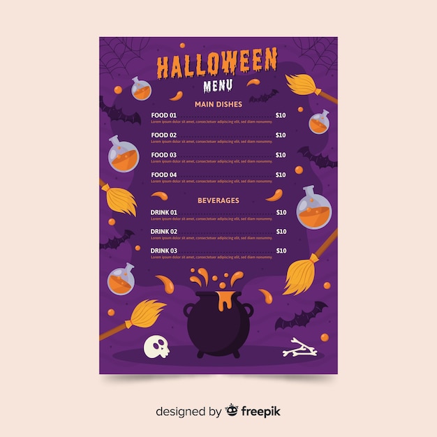 Różnorodność Szablonu Menu Dekoracji Halloween