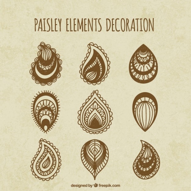 Różnorodność Szkice Paisley Elementy