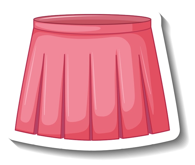 Bezpłatny wektor różowa plisowana spódnica w stylu kreskówkowym