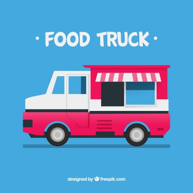 Różowy food truck