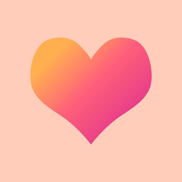 Różowy gradientowy wektor geometryczny kształt serca
