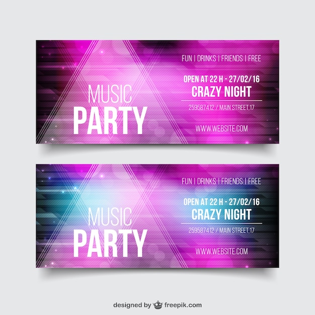 Różowy Realistyczne Party Flyer Template Paczka