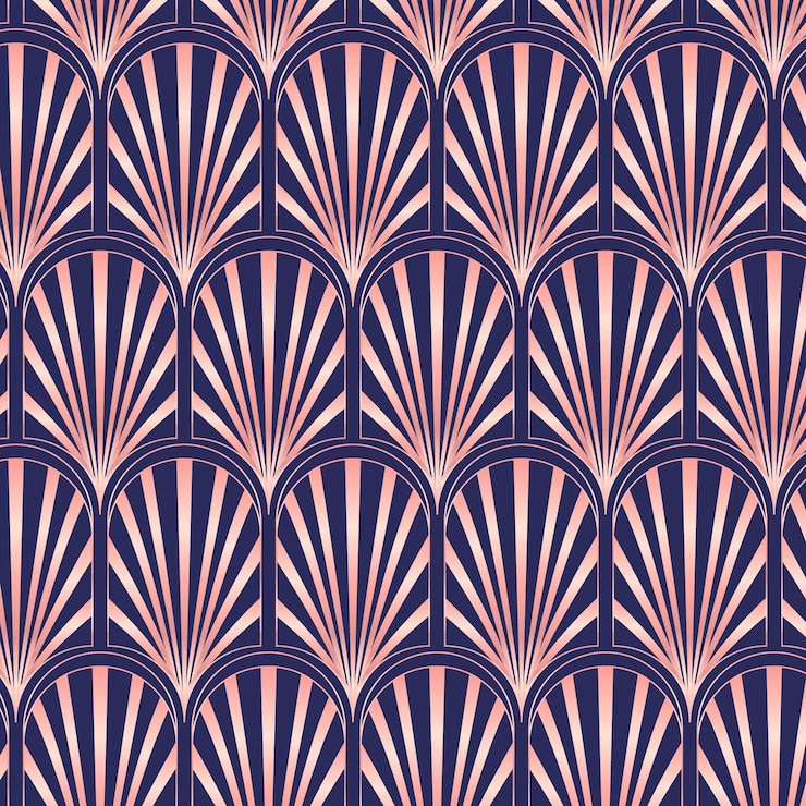 Bezpłatny plik Wektor różowy wzór gradientu w stylu art deco