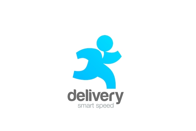 Running Man Delivery Logo na białym tle