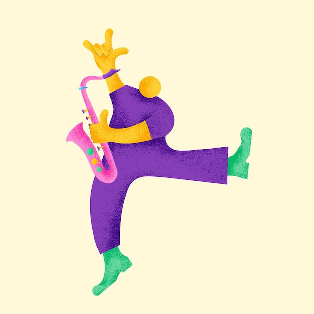 Saksofonista naklejki wektor kolorowy muzyk ilustracja