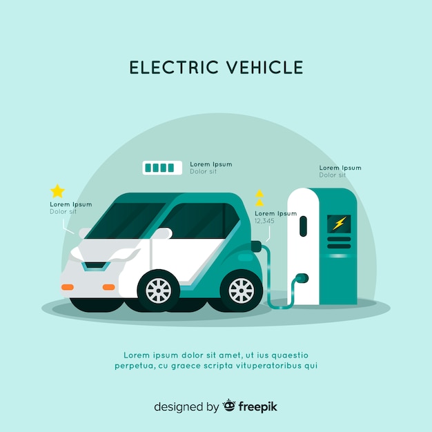 Bezpłatny wektor samochód elektryczny