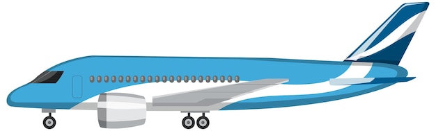 Bezpłatny wektor samolot w stylu kreskówki na białym tle