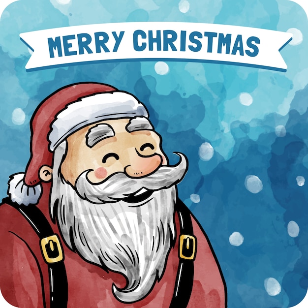 Santa Claus Karty Akwarela