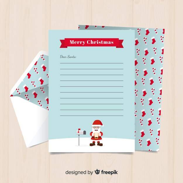Santa skrzynka pocztowa boże narodzenie listowy szablon