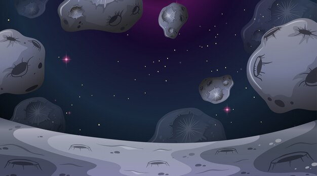Scena krajobraz księżyca asteroid